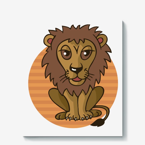 Холст «иллюстрация дикая кошка - лев»