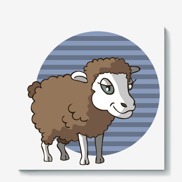 Холст «иллюстрация овца или баран»