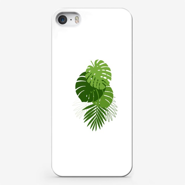 Чехол iPhone «Летний принт с тропическими листьями.»