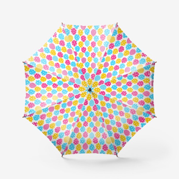 Зонт «Пасхальный паттерн с крашеными яйцами, красочный праздничный принт к Пасхе»