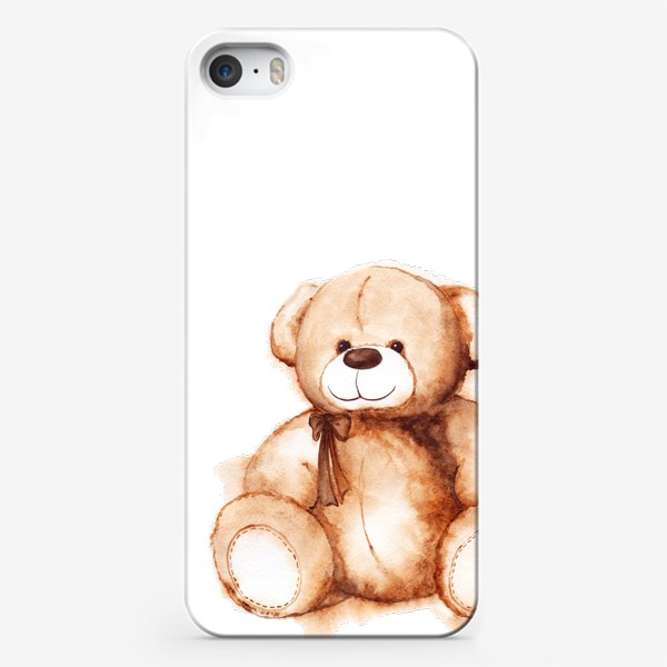 Чехол iPhone «Акварельный плюшевый мишка Тедди мягкая детская игрушка»