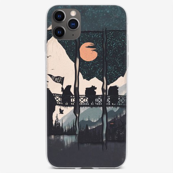 Чехол iPhone «Оранжевая Луна или Медвежий Панк!»
