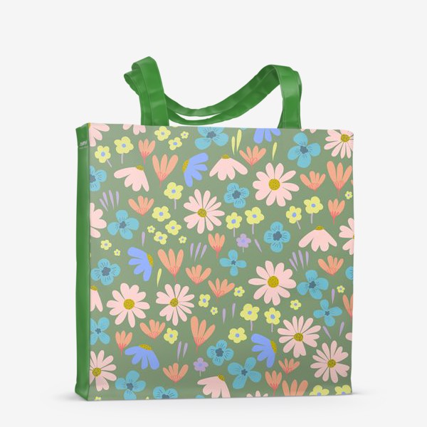 Сумка-шоппер «полевые цветы дудл»