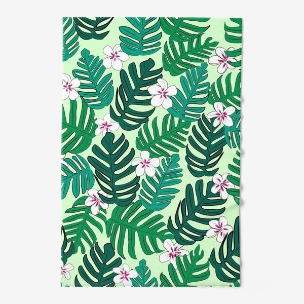 Полотенце «тропические листья и цветы»