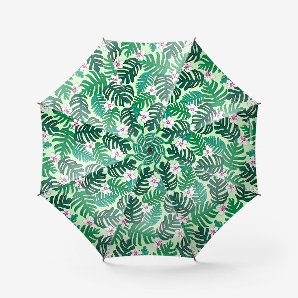 Зонт «тропические листья и цветы»