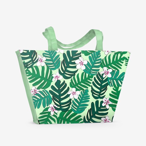 Пляжная сумка &laquo;тропические листья и цветы&raquo;