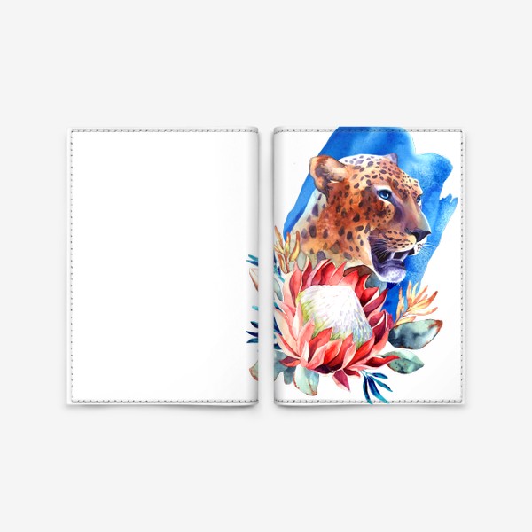 Обложка для паспорта «Леопард и протея»
