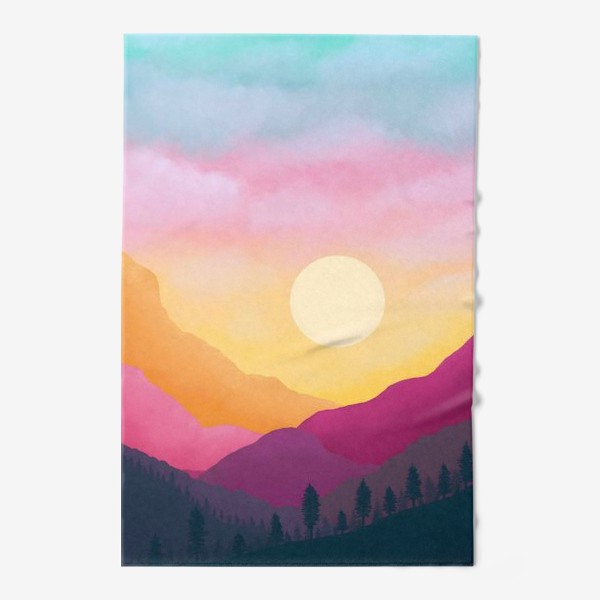 Полотенце «Горный пейзаж. Цветные горы»