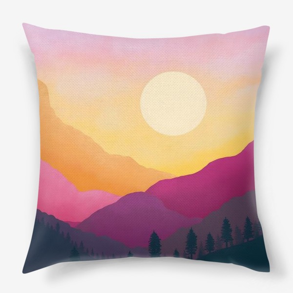Подушка «Горный пейзаж. Цветные горы»