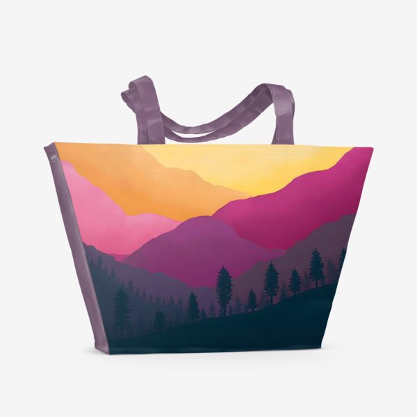 Пляжная сумка «Горный пейзаж. Цветные горы»