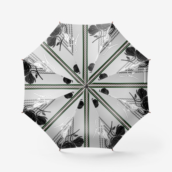 Зонт &laquo;Черно-белые магнолии&raquo;