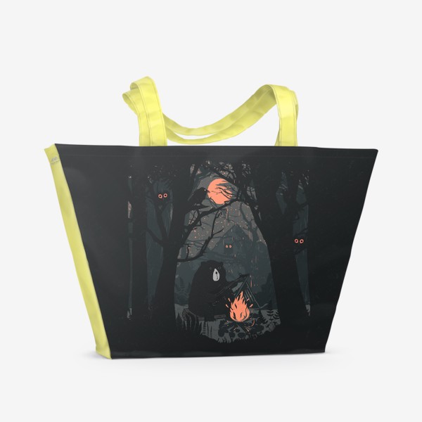 Пляжная сумка &laquo;Оранжевая Луна или Медвежий Панк!&raquo;