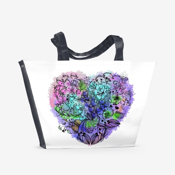 Пляжная сумка «Вишневое сердце»