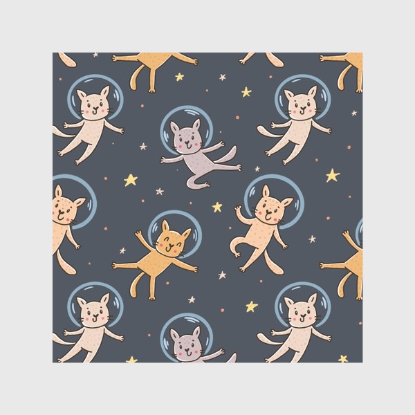 Скатерть «Паттерн с милыми котами - космонавтами. Космос »