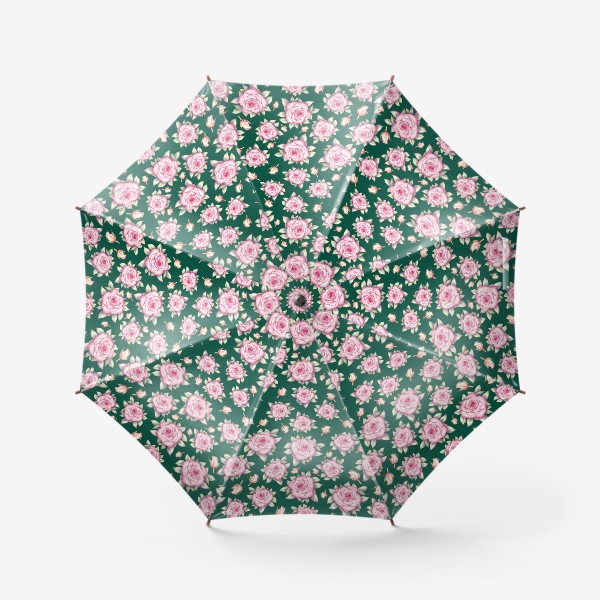 Зонт «Розы на зелёном фоне »
