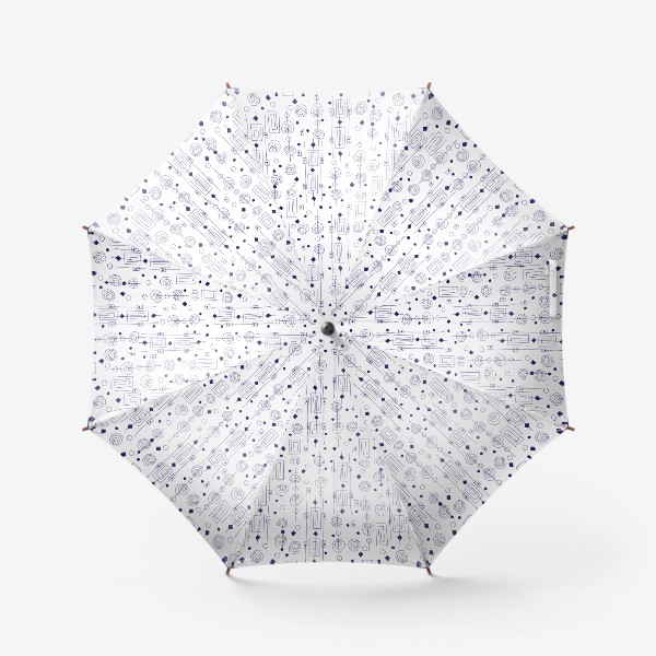 Зонт «Абстрактный бесшовный паттерн с кругами,спиралями,полосами,ромбами.Принт с дудлами.Каракули.»