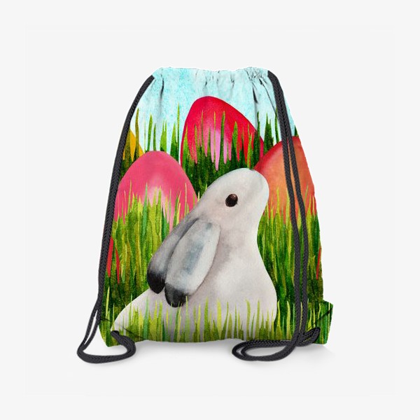 Рюкзак «Пасхальный кролик и пасхальные яйца в траве»