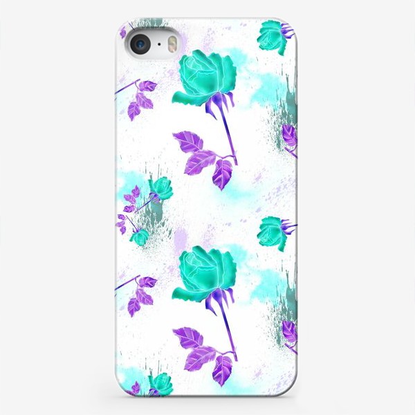 Чехол iPhone «Бирюзовые цветы»