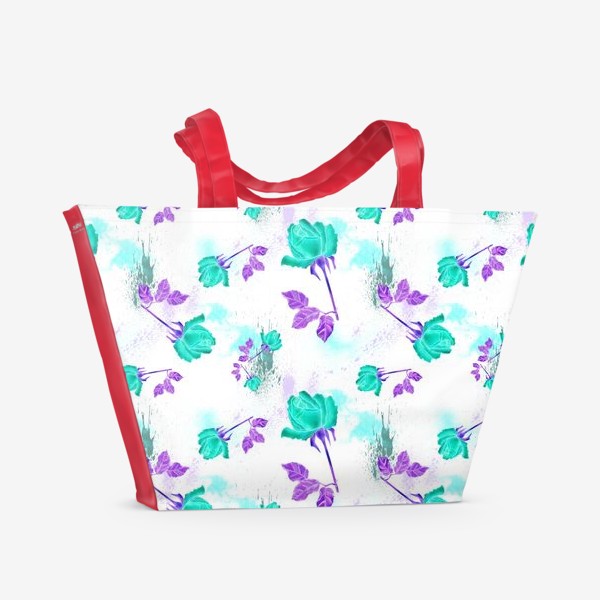 Пляжная сумка &laquo;Бирюзовые цветы&raquo;