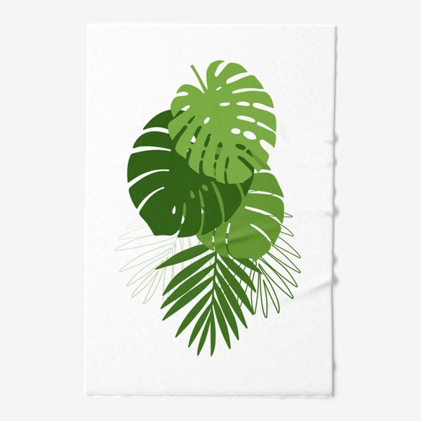 Полотенце «Летний принт с тропическими листьями.»