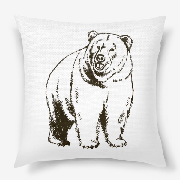 Подушка «рисунок иллюстрация медведь»