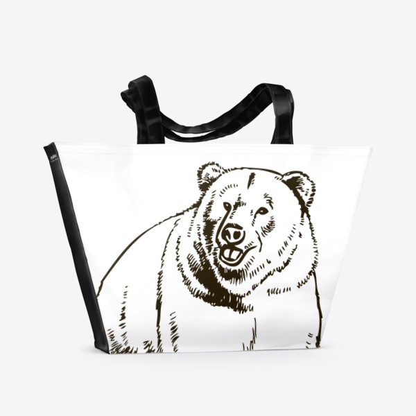 Пляжная сумка «рисунок иллюстрация медведь»