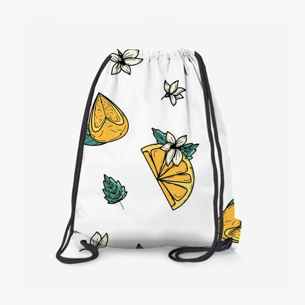 Рюкзак «Лимоны и цветы. Летний принт»