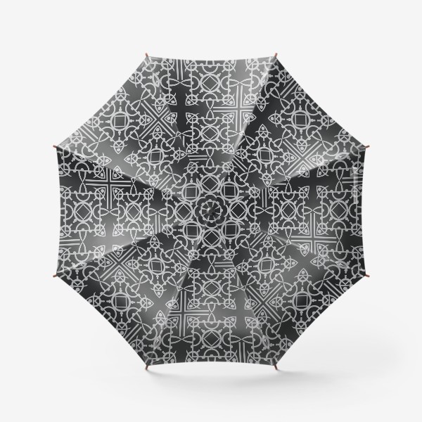 Зонт «бесшовный орнамент паттерн рыбы квадраты крест»