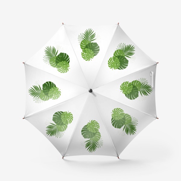 Зонт «Летний принт с тропическими листьями.»
