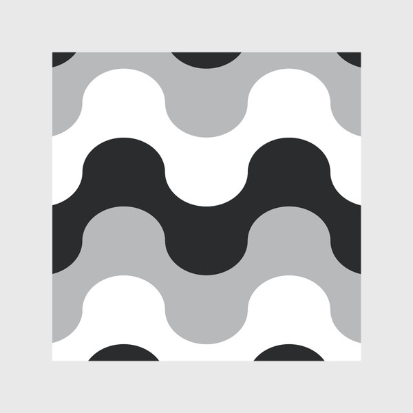 Шторы «паттерн волна орнамент серый черный белый»