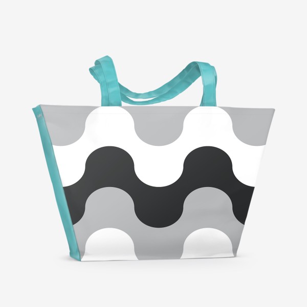 Пляжная сумка «паттерн волна орнамент серый черный белый»