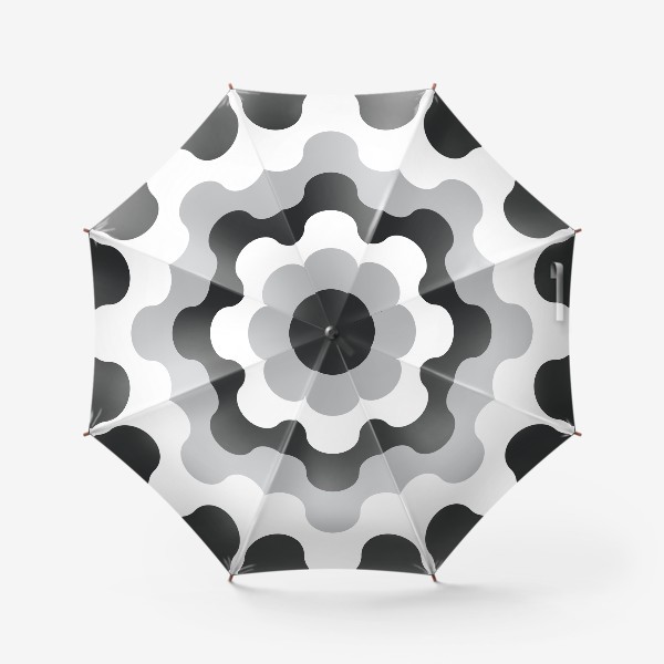 Зонт «паттерн волна орнамент серый черный белый»