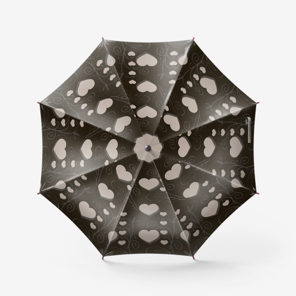 Зонт «паттерн сердце орнамент растительный»