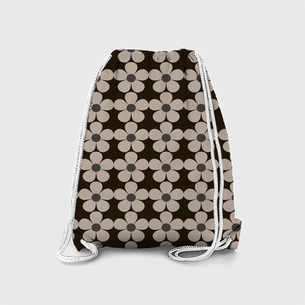 Рюкзак «паттерн цветы на коричневом (венге) орнамент»