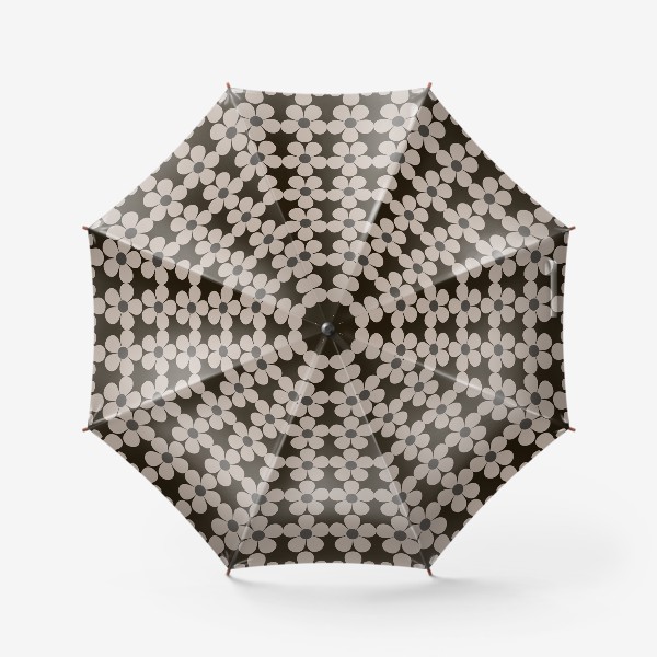 Зонт «паттерн цветы на коричневом (венге) орнамент»