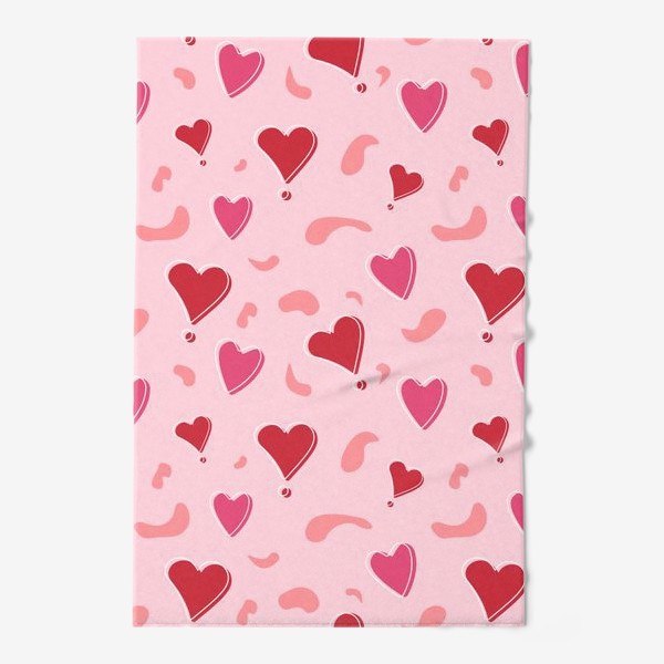 Полотенце «Розовый паттерн с сердечками»