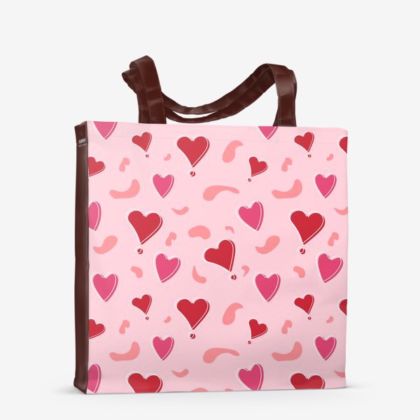 Сумка-шоппер «Розовый паттерн с сердечками»