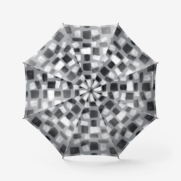 Зонт «Акварельная черно-белая клетка, паттерн»