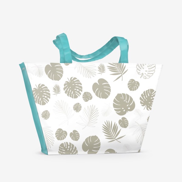 Пляжная сумка «Тропическая листва .Бесшовный паттерн с тропической листвой.»