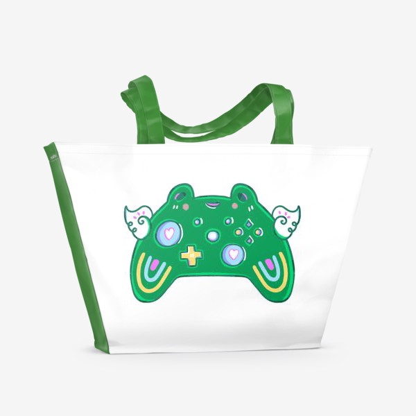 Пляжная сумка «Милый джойстик лягушонок»