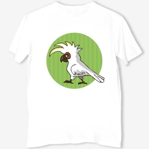 Футболка «иллюстрация попугай какаду белый»