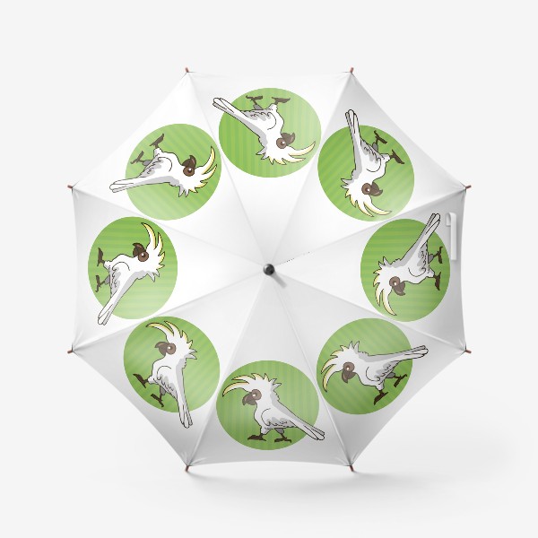 Зонт «иллюстрация попугай какаду белый»