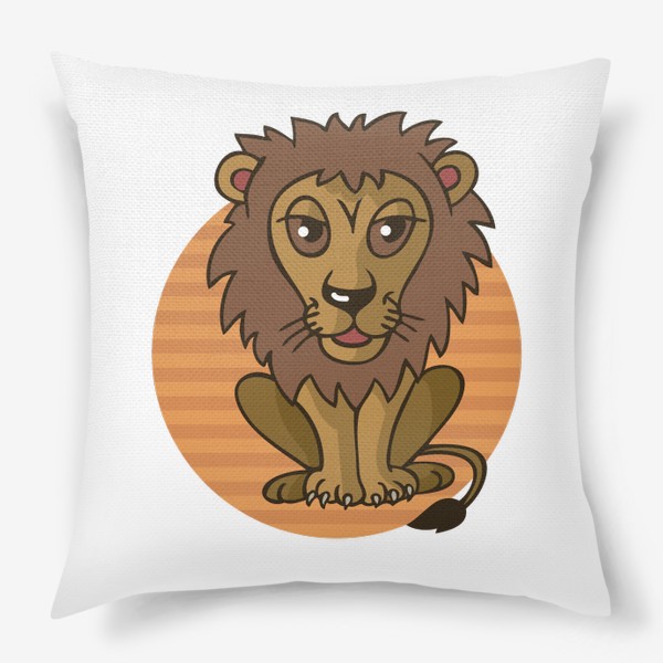 Подушка «иллюстрация дикая кошка - лев»