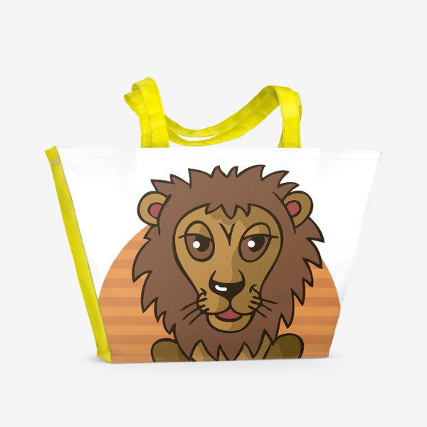 Пляжная сумка «иллюстрация дикая кошка - лев»