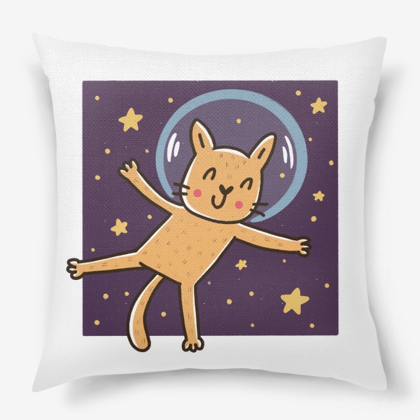 Подушка «Милый рыжий котик - космонавт »