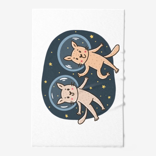 Полотенце &laquo;Милые коты - космонавты&raquo;