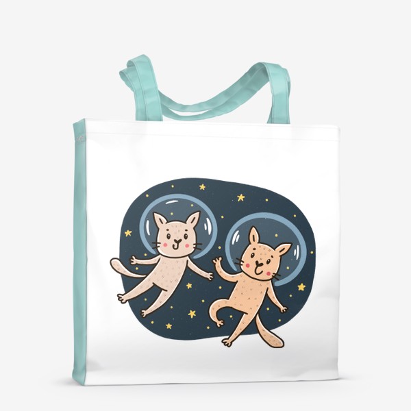 Сумка-шоппер &laquo;Милые коты - космонавты&raquo;