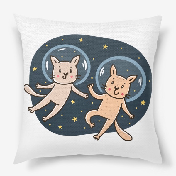 Подушка &laquo;Милые коты - космонавты&raquo;