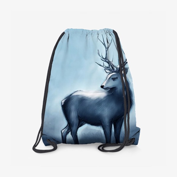 Рюкзак «Царский олень в заснеженном зимнем лесу»