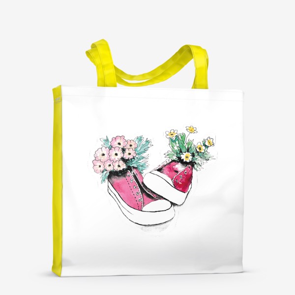 Сумка-шоппер «Кеды с цветами»